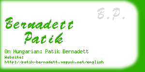 bernadett patik business card